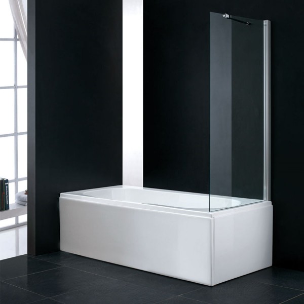 Bathtub enclosure Linear 80x140 6mm fixed surface: Glossy, color: Chrome