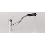 Kitchen tap Deck-mounted material: Brass With Pull-Out Spray 1 jet, color: Chrome/Black surface: Glossy Deck-mounted Kitchen tap Deck-mounted material: Brass With Pull-Out Spray 1 jet, color: Chrome/Black surface: Glossy Deck-mounted