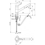 Kitchen tap Deck-mounted material: Brass With Pull-Out Spray 1 jet, color: Chrome/Black surface: Glossy Deck-mounted Kitchen tap Deck-mounted material: Brass With Pull-Out Spray 1 jet, color: Chrome/Black surface: Glossy Deck-mounted