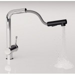Kitchen tap Deck-mounted material: Brass with shower dual flush, color: Chrome surface: Glossy Deck-mounted