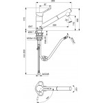 Kitchen tap Deck-mounted material: Brass with shower, color: Chrome surface: Glossy Deck-mounted Kitchen tap Deck-mounted material: Brass with shower, color: Chrome surface: Glossy Deck-mounted
