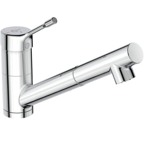 Kitchen tap Deck-mounted material: Brass with shower, color: Chrome surface: Glossy Deck-mounted Kitchen tap Deck-mounted material: Brass with shower, color: Chrome surface: Glossy Deck-mounted
