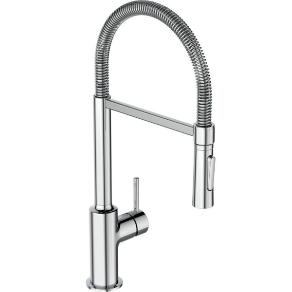 Kitchen tap Deck-mounted material: Brass with shower Semi Pro, color: Chrome surface: Glossy Deck-mounted Kitchen tap Deck-mounted material: Brass with shower Semi Pro, color: Chrome surface: Glossy Deck-mounted