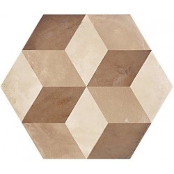 Patchwork tile 21,6x25 Italy, shape: Hexagon 1st choice surface: Matt naturale, 9mm, hue: Mix