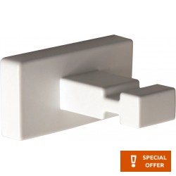 Hook Flat wall mounted material: Brass single, color: White surface: Matt Hooks
