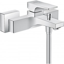 Bathtub tap Wall-mounted exposed material: Brass without hand shower, hose and holder mixer, color: Chrome surface: Glossy Wall-mouned exposed