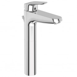 Wash basin tap Deck-mounted for free-standing washbasin material: Brass mixer With pop-up waste set, color: Chrome surface: Glossy Deck-mounted