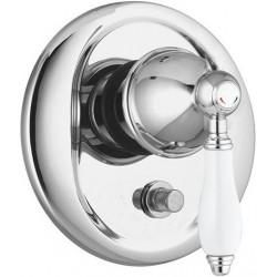 Shower tap Wall-mounted external part 2 way material: Brass mixer With plate without hand shower, hose and holder, color: Chrome surface: Glossy