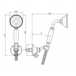 Shower head W/ hose, holder and outlet elbow 1 jet, color: Chrome surface: Glossy Hand showers Shower head W/ hose, holder and outlet elbow 1 jet, color: Chrome surface: Glossy Hand showers