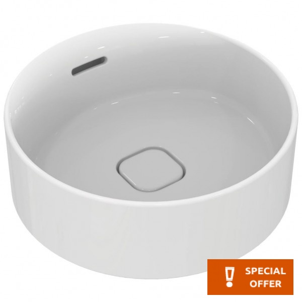 Νιπτήρας ελευθέρας τοποθέτησης 38x38x13 από πορσελάνη με υπερχείλιση χωρίς οπή , χρώμα: Λευκό επιφάνεια: Γυαλιστερή Ελευθέρας τοποθέτησης