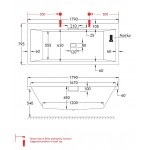 Μπανιέρα υδρομασάζ ορθογώνια 180x80 από ενισχυμένο ακρυλικό επιφάνεια: Γυαλιστερή βαρέως τύπου, carronite, 300lt, χρώμα: Λευκό Ορθογώνιες