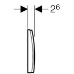 Flush wall plates for concealed cistern Actuation dual flush valve material: ABS, color: Chrome surface: Matt