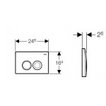 Flush wall plates for concealed cistern Actuation dual flush valve material: ABS, color: Chrome surface: Matt