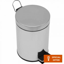 Waste bin material: Inox 5 lt Closed Floor standing, color: Chrome surface: Brushed Dustbins