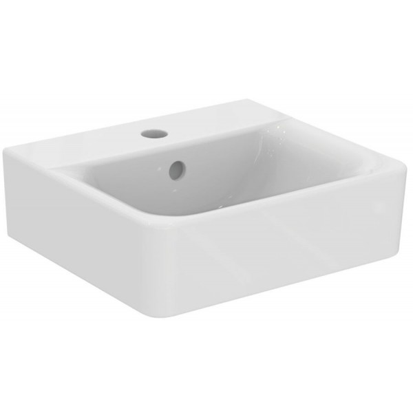 Νιπτήρας επίτοιχος 40x36x12,5 με 1 γούρνα με μισή κολώνα / χωρίς κολώνα με οπή στη μέση από πορσελάνη, χρώμα: Λευκό επιφάνεια: Γυαλιστερή Νιπτήρας επίτοιχος 40x36x12,5 με 1 γούρνα με μισή κολώνα / χωρίς κολώνα με οπή στη μέση από πορσελάνη, χρώμα: Λευκό επιφάνεια: Γυαλιστερή