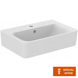 Νιπτήρας ελευθέρας τοποθέτησης 55x38x14 από πορσελάνη με μία οπή με υπερχείλιση, χρώμα: Λευκό επιφάνεια: Γυαλιστερή Ελευθέρας τοποθέτησης