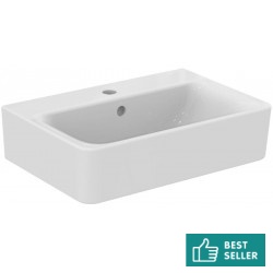 Νιπτήρας ελευθέρας τοποθέτησης 55x38x14 από πορσελάνη με μία οπή με υπερχείλιση, χρώμα: Λευκό επιφάνεια: Γυαλιστερή Ελευθέρας τοποθέτησης