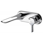 Wash basin tap Wall-mounted concealed - complete set material: Brass With plate Without waste 23,3cm, color: Chrome surface: Glossy Wall-mounted - external part