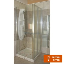 Καμπίνα ντουζιέρας ευθύγραμμη 78x185 4mm σταθερή αναστρέψιμη F78 (78-84), πλαϊνό τμήμα, διάφανο κρύσταλλο, Silver επιφάνεια: Ματ, χρώμα: Χρωμέ Ευθύγραμμες