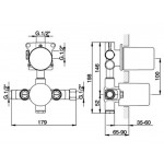 Shower tap Wall-mounted concealed part 2 way