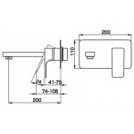 Wash basin tap Wall-mounted - external part mixer With plate Without waste, color: Chrome 20cm material: Brass surface: Glossy Wash basin tap Wall-mounted - external part mixer With plate Without waste, color: Chrome 20cm material: Brass surface: Glossy