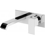 Wash basin tap Wall-mounted - external part mixer With plate Without waste, color: Chrome 20cm material: Brass surface: Glossy Wash basin tap Wall-mounted - external part mixer With plate Without waste, color: Chrome 20cm material: Brass surface: Glossy