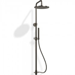 Shower slider rail with head material: Brass With diverter, color: Black surface: Brushed Shower rails with head