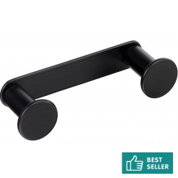 Hook double Flat wall mounted material: Brass, color: Black surface: Matt