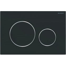 Flush wall plates for concealed cistern dual flush valve material: ABS Mechanical with string, color: Black surface: Matt Flush plates