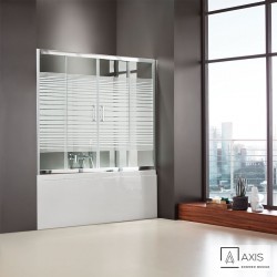 Bathtub enclosure Linear 177x140 6mm sliding surface: Glossy, color: Chrome