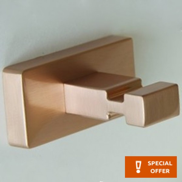 Άγκιστρο από ορείχαλκο μονό Brushed Rose Gild, χρώμα: Ροζ Χρυσό επιφάνεια: Βουρτσισμένη Άγκιστρα