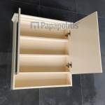 Καθρέπτης, σχήμα: Ορθογώνιο 74x72,5x17 από λάκα & ντουλάπι, χρώμα: Μπεζ Καθρέπτες μπάνιου