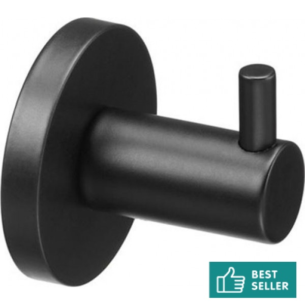 Άγκιστρο από ορείχαλκο μονό, χρώμα: Μαύρο επιφάνεια: Ματ Άγκιστρα