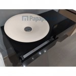 Bathroom furniture set with washbasin 100x50 material: Wood wall mounted, color: Black Bathroom furniture set with washbasin 100x50 material: Wood wall mounted, color: Black
