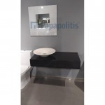 Bathroom furniture set with washbasin 100x50 material: Wood wall mounted, color: Black Bathroom furniture set with washbasin 100x50 material: Wood wall mounted, color: Black