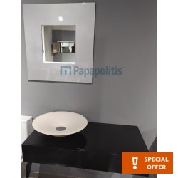 Έπιπλο μπάνιου κομπλέ με νιπτήρα, 100x50 από ξύλο επίτοιχου τύπου, χρώμα: Μαύρο Έπιπλα μπάνιου κομπλέ