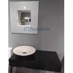 Bathroom furniture set with washbasin 100x50 material: Wood wall mounted, color: Black Bathroom furniture set with washbasin 100x50 material: Wood wall mounted, color: Black