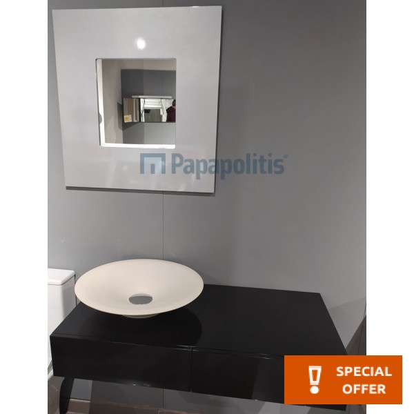 Bathroom furniture set with washbasin 100x50 material: Wood wall mounted, color: Black Bathroom furniture set with washbasin 100x50 material: Wood wall mounted, color: Black