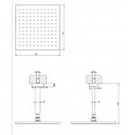 Shower head Ceiling-mounted 30x30 material: Brass, style: 1 spray, color: Chrome surface: Glossy Overhead showers
