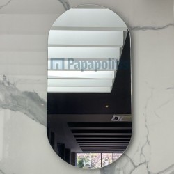 Bathroom mirror, shape: Capsule 45x90 material: Crystal, color: No color