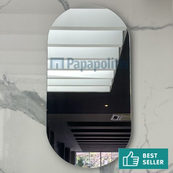 Καθρέπτης, σχήμα: Κάψουλα 45x90 από κρύσταλλο Καθρέπτες μπάνιου