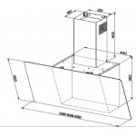 Απορροφητήρας καμινάδα επίτοιχη 60cm 250 W, χρώμα: Μαύρο Καμινάδες επίτοιχες