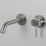 Wash basin tap Wall-mounted concealed - complete set 2 holes material: Inox Without waste 16,3cm, Brushed, color: Chrome surface: Brushed Wall-mounted - external part Wash basin tap Wall-mounted concealed - complete set 2 holes material: Inox Without waste 16,3cm, Brushed, color: Chrome surface: Brushed Wall-mounted - external part