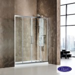 Καμπίνα ντουζιέρας ορθογώνια 150x195 6mm συρόμενη κρύσταλλο διαφανές Clear CleanGlass επιφάνεια: Γυαλιστερή, χρώμα: Χρωμέ Ορθογώνιες