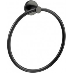Towel ring closed material: Brass, color: Black surface: Matt Towel rings