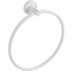 Towel ring closed material: Brass, color: White surface: Matt