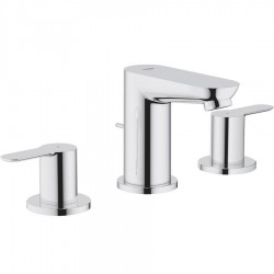 Wash basin tap Deck-mounted dual-level material: Brass S size With pop-up waste set, color: Chrome surface: Glossy