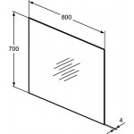 Bathroom mirror, shape: Rectangle 80x70 material: Crystal, color: No color Mirrors Bathroom mirror, shape: Rectangle 80x70 material: Crystal, color: No color Mirrors