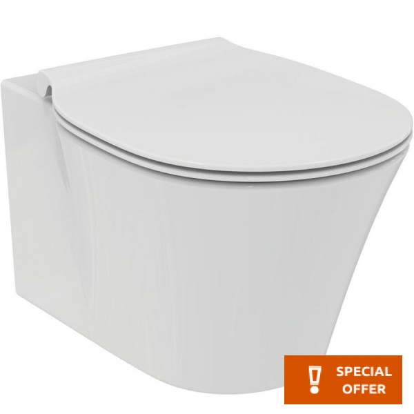 Σετ Λεκάνη επίτοιχη (κρεμαστή) υψηλής πίεσης + Κάλυμμα Aquablade Sandwich slim κρυφή στήριξη 54x36 επιφάνεια: Γυαλιστερή, χρώμα: Λευκό Επίτοιχες ΥΠ