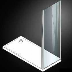 Καμπίνα ντουζιέρας ευθύγραμμη 80x195 6mm σταθερή επιφάνεια: Γυαλιστερή, χρώμα: Χρωμέ Ευθύγραμμες